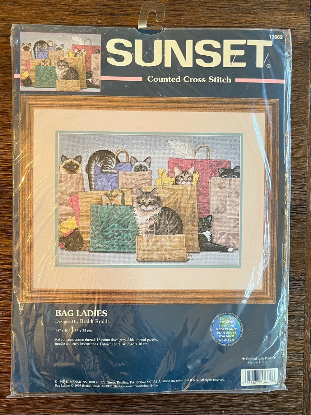 Sunset | Cross Stitch Kit | Bag Ladies | Cats | Kittens| Kitty Cat | 14”x10”